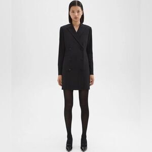 THEORY Blazer Dress Traceable Wool | Black Tailored Mini Size 4